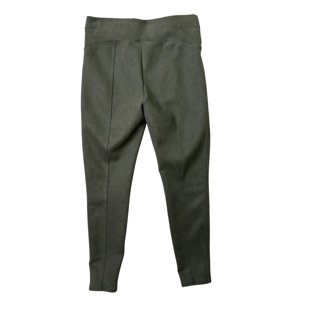 Spanx Pants Womens L Green Faux Suede High Rise Pull On‎ Leggings Shaping